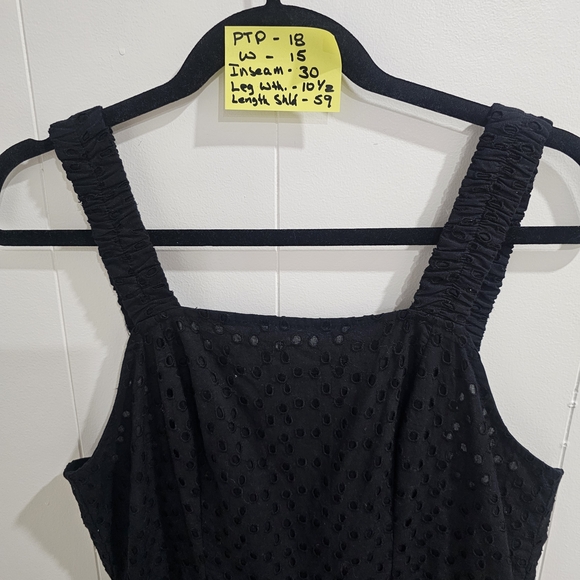 MNG Eyelet Lace Wide Leg Jumpsuit Sleeveless Square Neck Boho Chic Sz.L - Picture 3 of 12